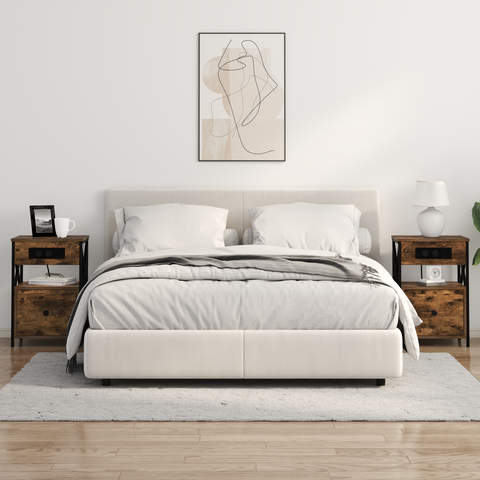 vidaXL Bedside Cabinet Smoked oak 40 x 31 x 60 cm Engineered wood
