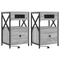 vidaXL Bedside Cabinets with Drawer 2 pcs Grey sonoma 40 x 31 x 60 cm