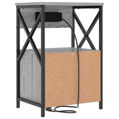 vidaXL Bedside Cabinets with Drawer 2 pcs Grey sonoma 40 x 31 x 60 cm