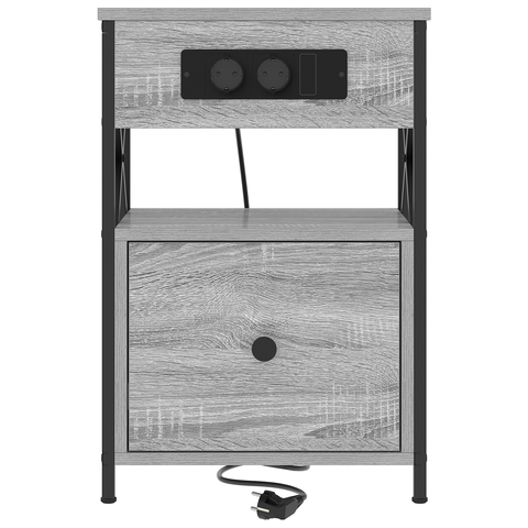 vidaXL Bedside Cabinets with Drawer 2 pcs Grey sonoma 40 x 31 x 60 cm