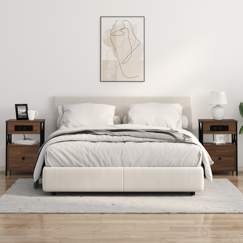 vidaXL Bedside Cabinet Brown oak 40 x 31 x 60 cm Engineered wood