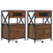 vidaXL Bedside Cabinets with Drawer 2 pcs Brown oak 40 x 31 x 60 cm