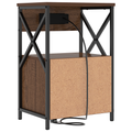 vidaXL Bedside Cabinets with Drawer 2 pcs Brown oak 40 x 31 x 60 cm