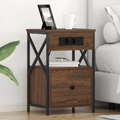 vidaXL Bedside Cabinets with Drawer 2 pcs Brown oak 40 x 31 x 60 cm