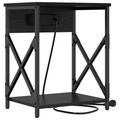 vidaXL Bedside Cabinet Black oak Engineered wood