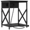 vidaXL Bedside Cabinet Black oak Engineered wood