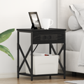 vidaXL Bedside Cabinet Black oak Engineered wood