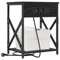 vidaXL Bedside Cabinet Black oak Engineered wood