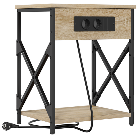 vidaXL Bedside Cabinet Sonoma oak Engineered wood