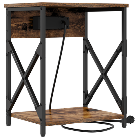 vidaXL Bedside Cabinet Smoked oak Engineered wood