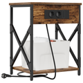 vidaXL Bedside Cabinet Smoked oak Engineered wood