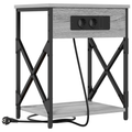vidaXL Bedside Cabinet Grey sonoma Engineered wood