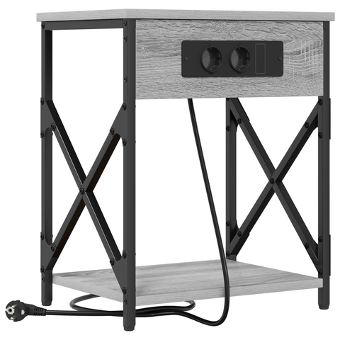 vidaXL Bedside Cabinet Grey sonoma Engineered wood
