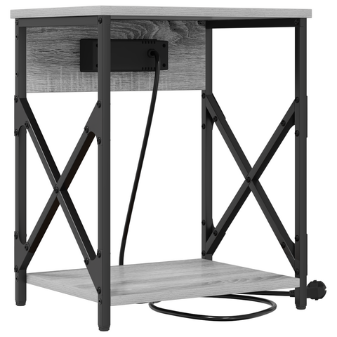 vidaXL Bedside Cabinet 2 pcs Grey sonoma Engineered wood