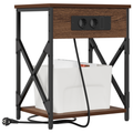 vidaXL Bedside Cabinet Brown oak Engineered wood