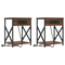 vidaXL Bedside Cabinet 2 pcs Brown oak Engineered wood