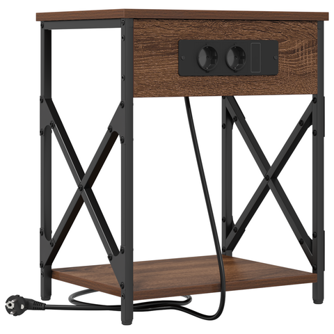 vidaXL Bedside Cabinet 2 pcs Brown oak Engineered wood