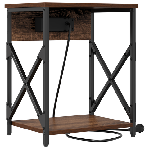 vidaXL Bedside Cabinet 2 pcs Brown oak Engineered wood