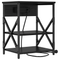 vidaXL Bedside Cabinet with Charging Station Black oak Engineered Wood