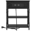 vidaXL Bedside Cabinet with Charging Station Black oak Engineered Wood