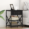 vidaXL Bedside Cabinet with Charging Station Black oak Engineered Wood