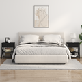 vidaXL Bedside Cabinet with Charging Station Black oak Engineered Wood