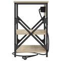 vidaXL Bedside Cabinet with Charging Station 2 pcs Sonoma oak