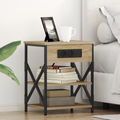 vidaXL Bedside Cabinet with Charging Station 2 pcs Sonoma oak
