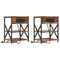 vidaXL Bedside Cabinet with Charging Station 2 pcs Smoked oak