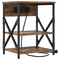 vidaXL Bedside Cabinet with Charging Station 2 pcs Smoked oak