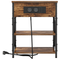 vidaXL Bedside Cabinet with Charging Station 2 pcs Smoked oak