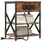 vidaXL Bedside Cabinet with Charging Station 2 pcs Smoked oak