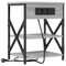 vidaXL Bedside Cabinet with Charging Station with Shelf with Storage Grey sonoma