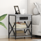 vidaXL Bedside Cabinet with Charging Station with Shelf with Storage Grey sonoma