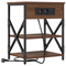 vidaXL Bedside Cabinet with Charging Station 2 pcs Brown oak
