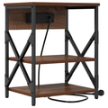 vidaXL Bedside Cabinet with Charging Station 2 pcs Brown oak