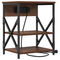 vidaXL Bedside Cabinet with Charging Station 2 pcs Brown oak