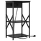 vidaXL Bedside Cabinets with Shelf with Storage 2 pcs Black oak Engineered wood