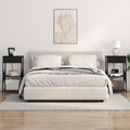 vidaXL Bedside Cabinets with Shelf with Storage 2 pcs Black oak Engineered wood