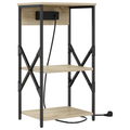 vidaXL Bedside Cabinets with Shelf with Storage 2 pcs Sonoma oak Engineered wood