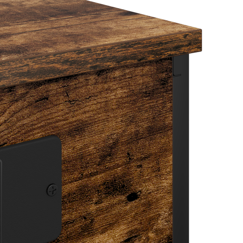 vidaXL Bedside Cabinet with Shelf with Storage Smoked oak Engineered wood