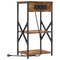 vidaXL Bedside Cabinet with Shelf with Storage Smoked oak Engineered wood