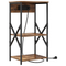 vidaXL Bedside Cabinets with Shelf with Storage 2 pcs Smoked oak Engineered wood