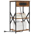 vidaXL Bedside Cabinets with Shelf with Storage 2 pcs Smoked oak Engineered wood