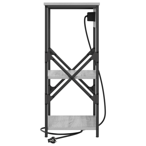 vidaXL Bedside Cabinets with Shelf with Storage 2 pcs Grey sonoma Engineered wood