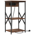 vidaXL Bedside Cabinet with Shelf with Storage Brown oak Engineered wood