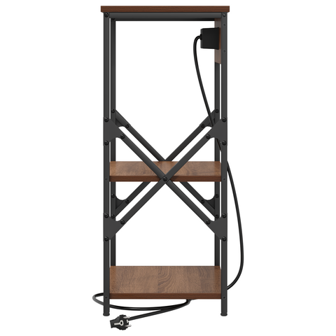 vidaXL Bedside Cabinet with Shelf with Storage Brown oak Engineered wood
