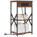 vidaXL Bedside Cabinet with Shelf with Storage Brown oak Engineered wood
