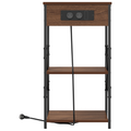 vidaXL Bedside Cabinets with Shelf with Storage 2 pcs Brown oak Engineered wood