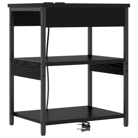 vidaXL Bedside Cabinet Black oak 41 x 31 x 51 cm Engineered wood